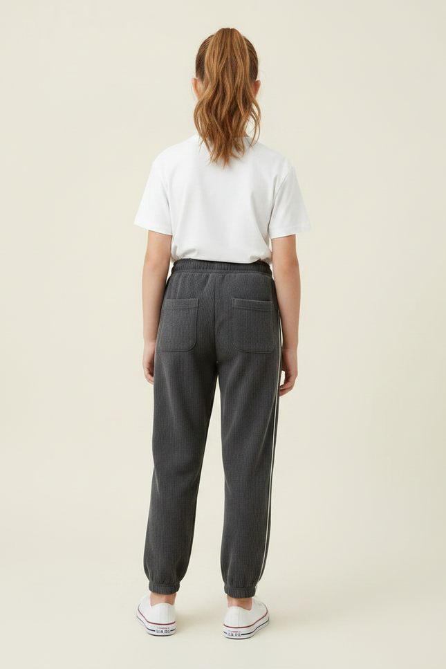 Pantalon Gris Côtelé Ample Décontracté Enfant - Cordé - vue 2