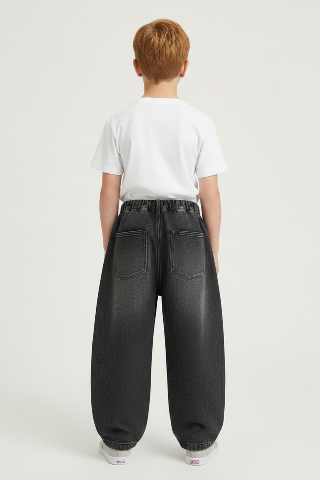 Pantalon Gris Large Décontracté Ample Garçon - Jean - vue 2