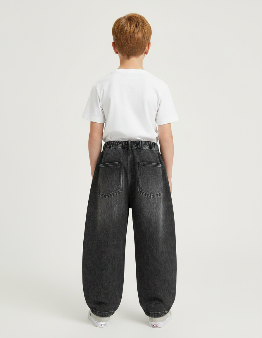 Pantalon Gris Large Décontracté Ample Garçon - Jean - vue 2