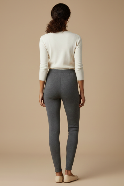 Pantalon Legging Gris - Maille - vue 2