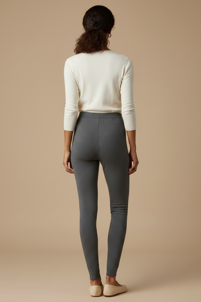 Pantalon Legging Gris - Maille - vue 2