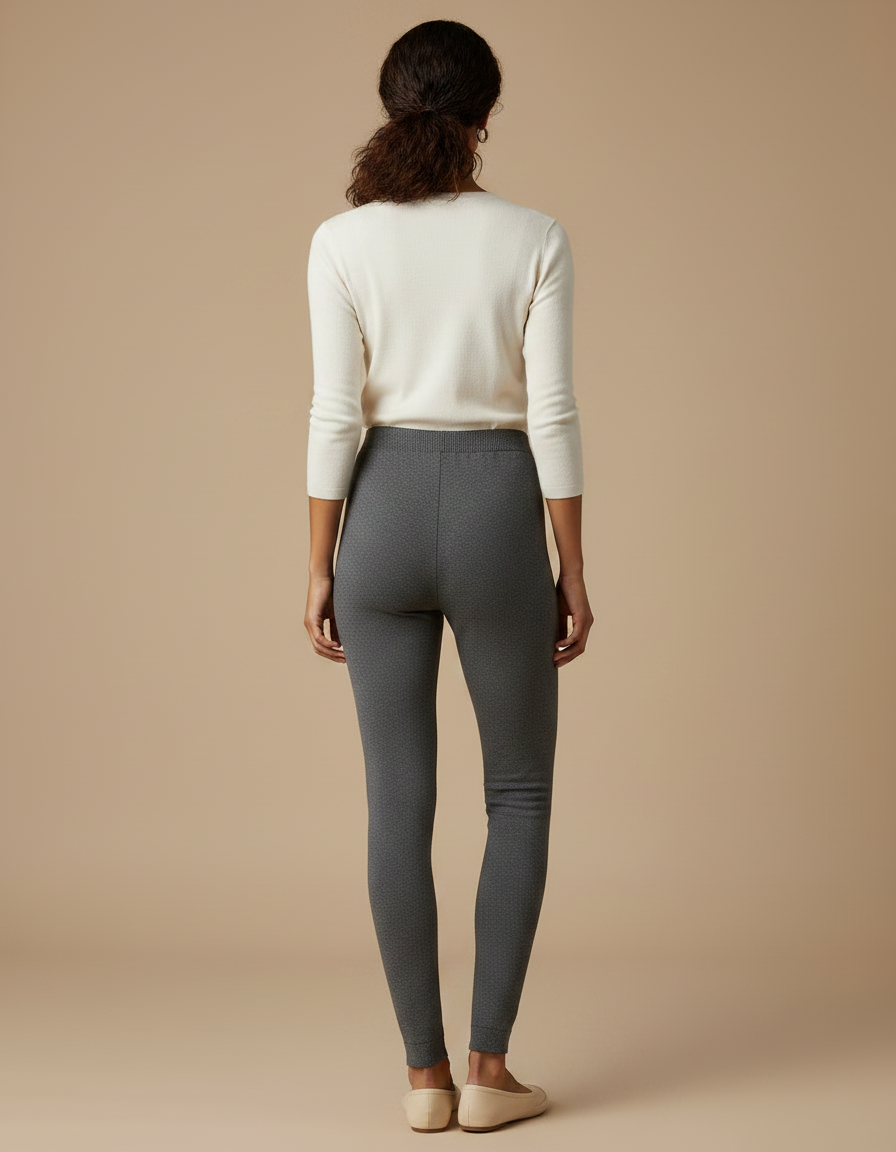 Pantalon Legging Gris - Maille - vue 2