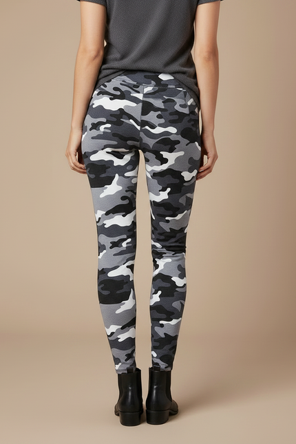 Pantalon Camouflage Gris Femme - Maille - vue 2