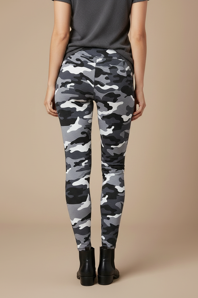 Pantalon Camouflage Gris Femme - Maille - vue 2