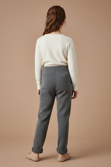 Pantalon Gris Chiné Slim Confortable Enfant - Molleton - vue 2