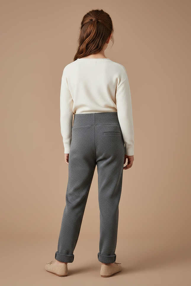 Pantalon Gris Chiné Slim Confortable Enfant - Molleton - vue 2