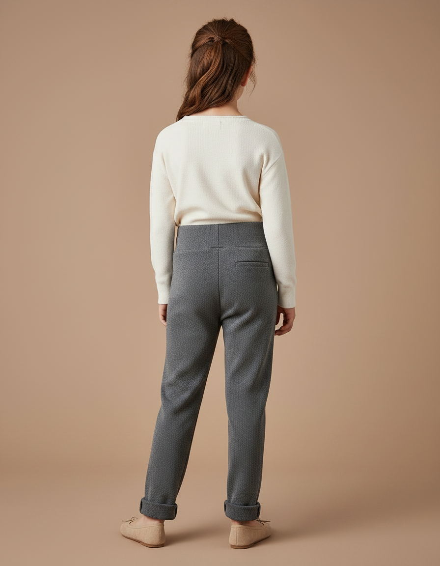 Pantalon Gris Chiné Slim Confortable Enfant - Molleton - vue 2