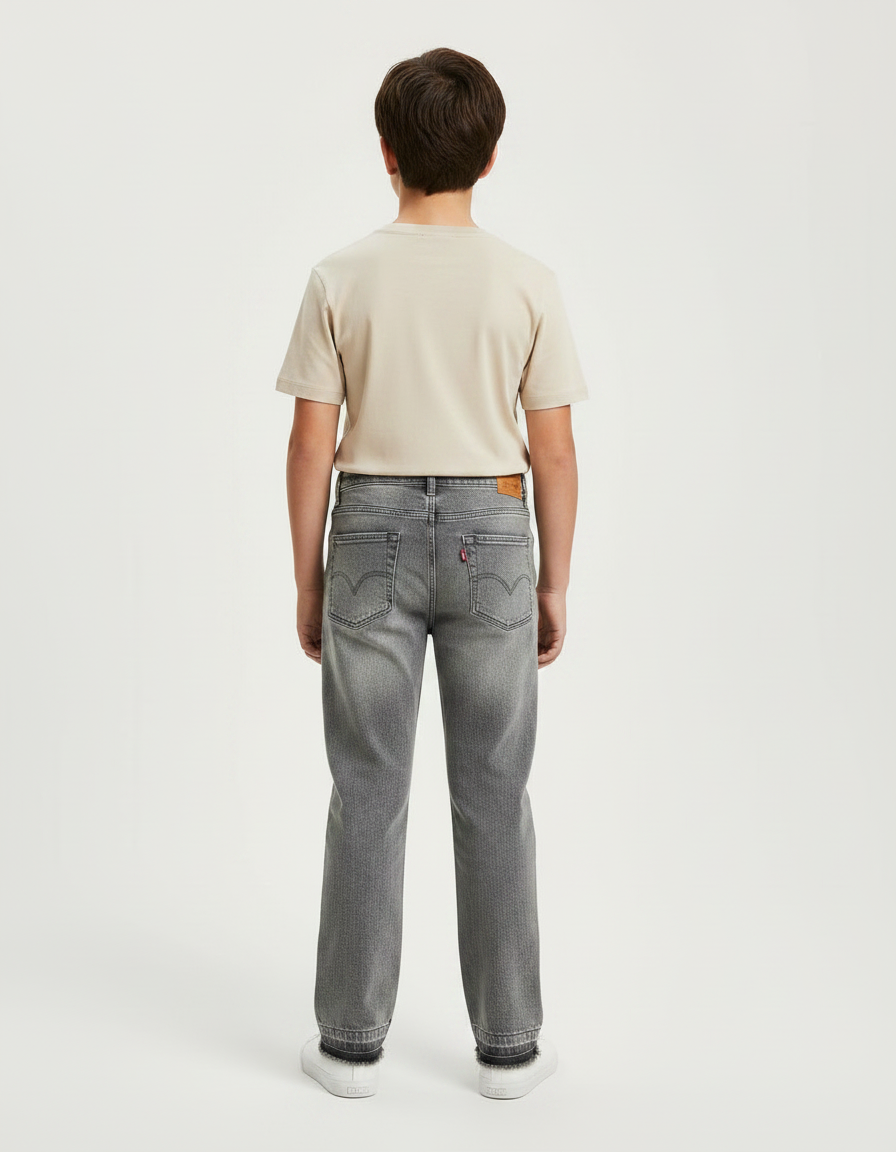 Pantalon Gris Jeans Décontracté Ample Enfant - vue 2