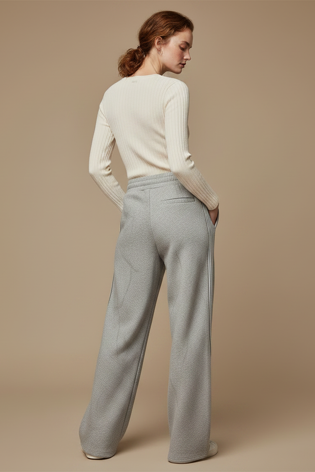Pantalon Rayé Gris Et Blanc - Molleton - vue 2