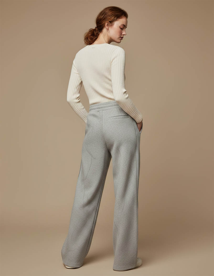 Pantalon Rayé Gris Et Blanc - Molleton - vue 2