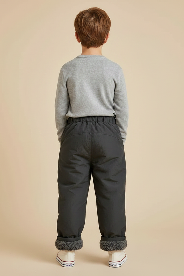 Pantalon Gris Ample Décontracté Doublé Chaud Enfant - Polyester - vue 2