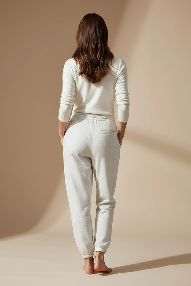 Pantalon Gris Ample Velours Molletonné Décontracté Femme - vue 2