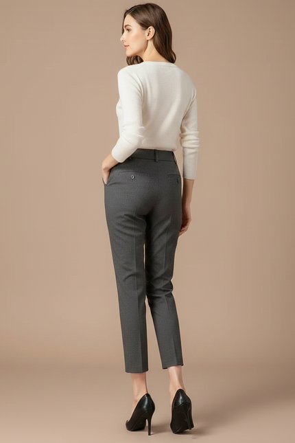 Pantalon De Costume Gris Femme - Gabardine - vue 2