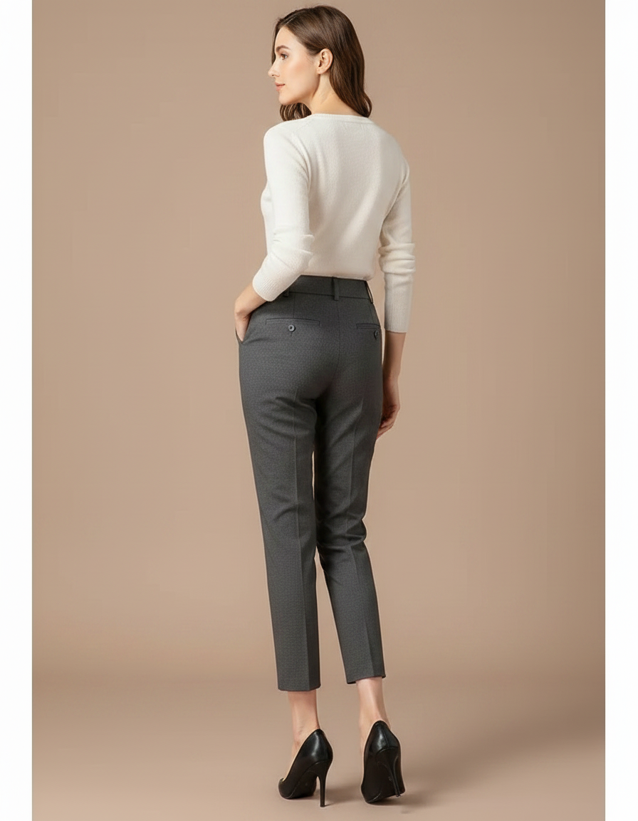 Pantalon De Costume Gris Femme - Gabardine - vue 2