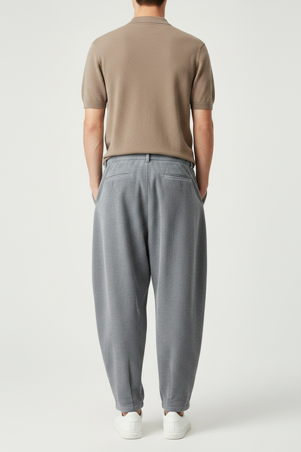 Pantalon Carotte Homme Gris - Cordé - vue 2