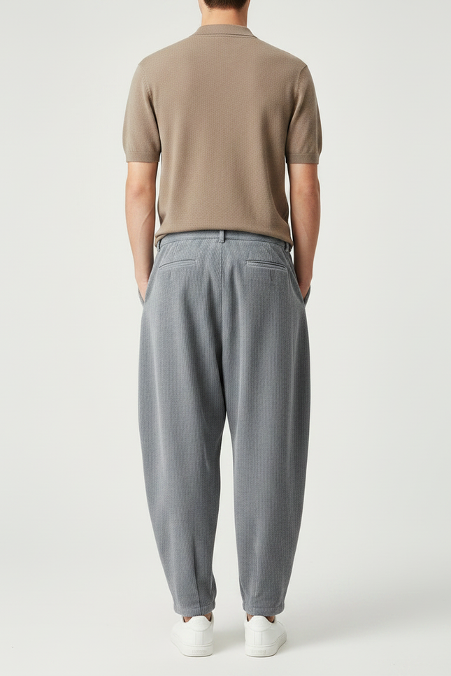 Pantalon Carotte Homme Gris - Cordé - vue 2