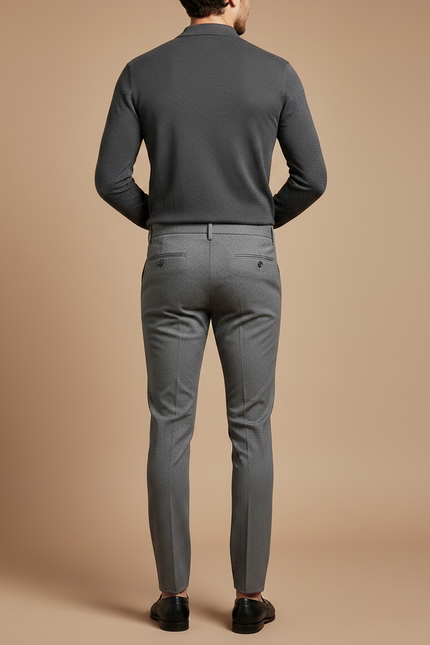Pantalon Gris Slim Homme Habillé Stretch Formel - Polyester - vue 2