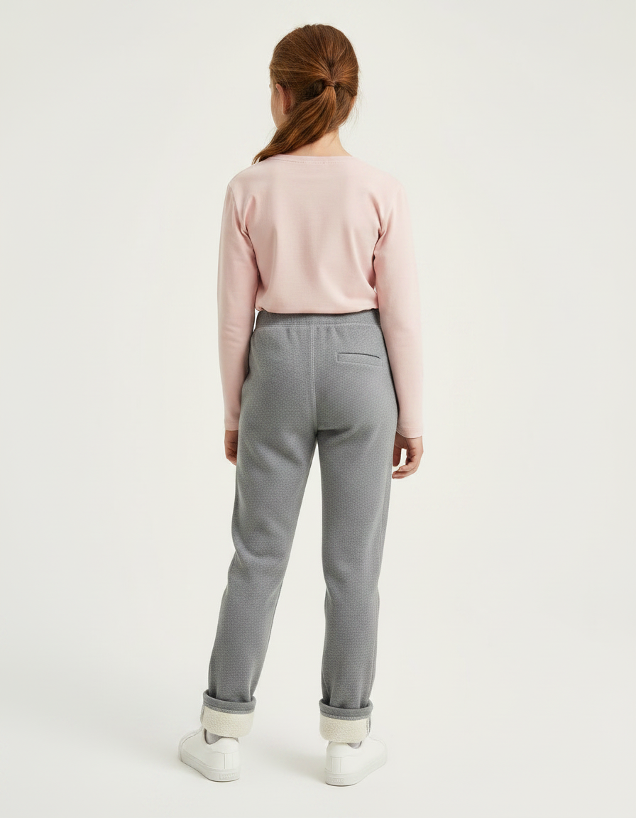 Pantalon Gris Molletonné Motif Géométrique Fille - vue 2