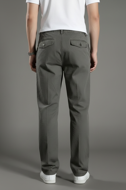 Pantalon Gris Coton Décontracté Ample Homme - vue 2