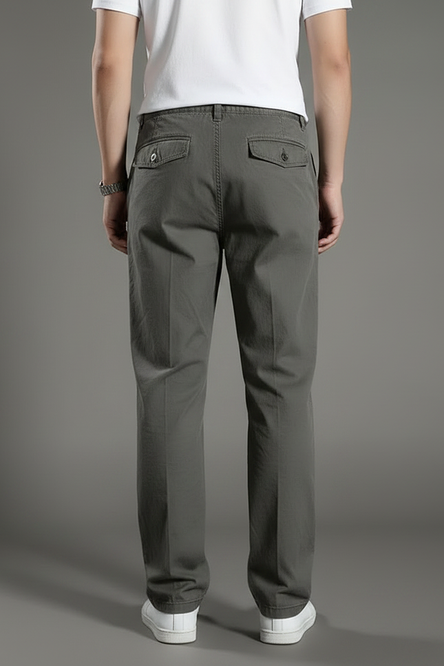 Pantalon Gris Coton Décontracté Ample Homme - vue 2