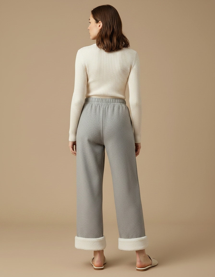 Pantalon Gris Doublé Molleton Ample Décontracté Chaud - vue 2