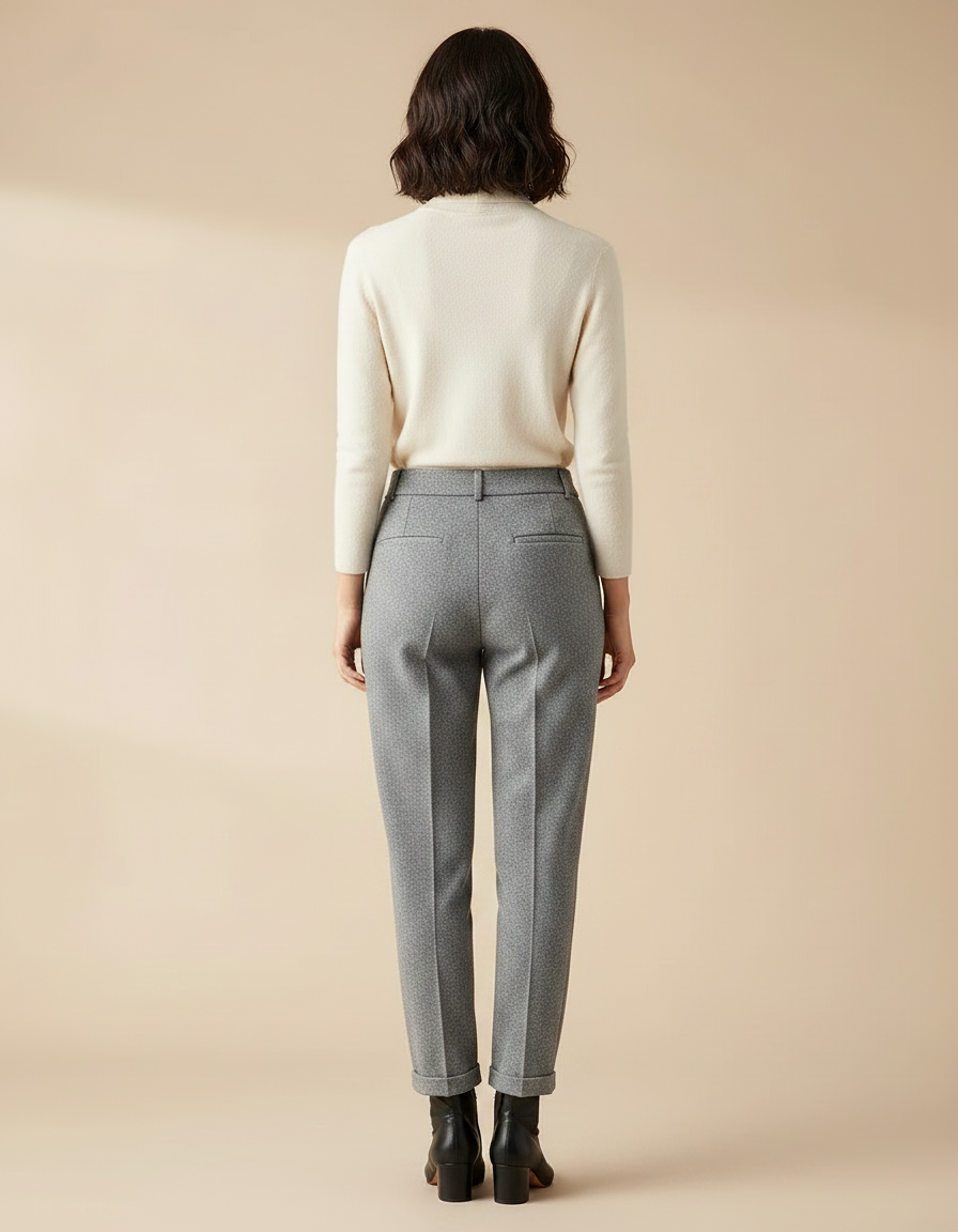 Pantalon Gris Laine Harem Taille Haute Femme - vue 2