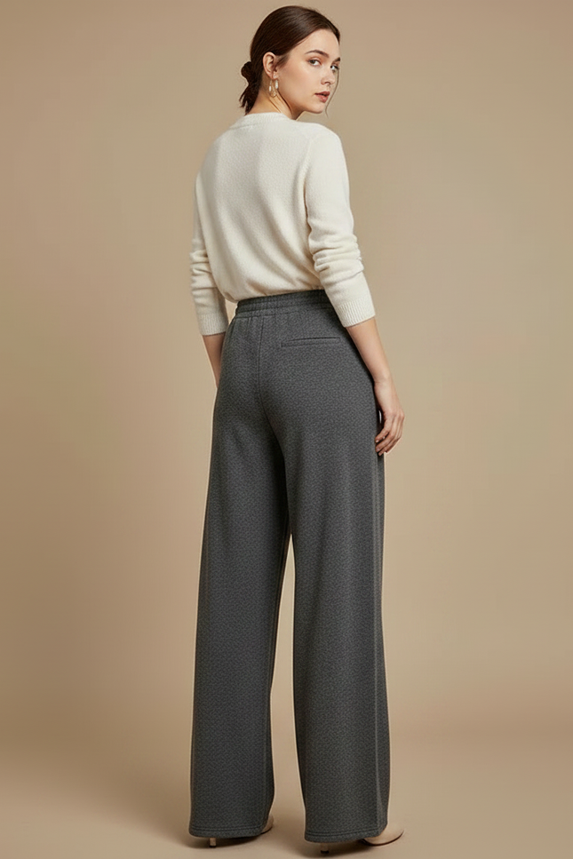 Pantalon En Laine Gris Femme - Molleton - vue 2