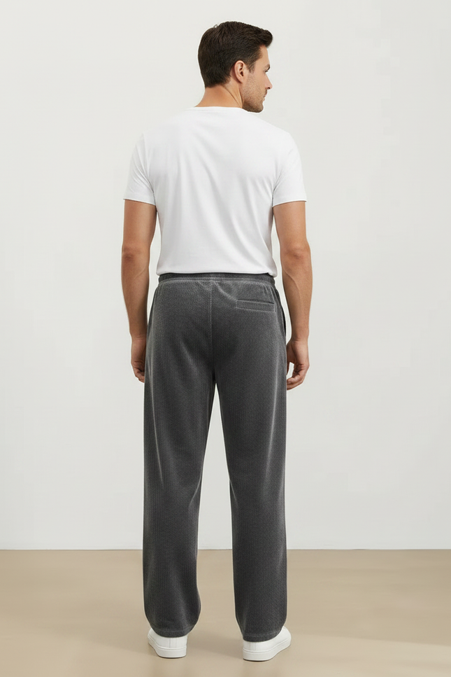 Pantalon Gris Côtelé Ample Décontracté Homme Cordon - Cordé - vue 2