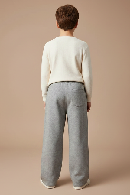 Pantalon Gris Ample Décontracté Coton Enfant - Molleton - vue 2