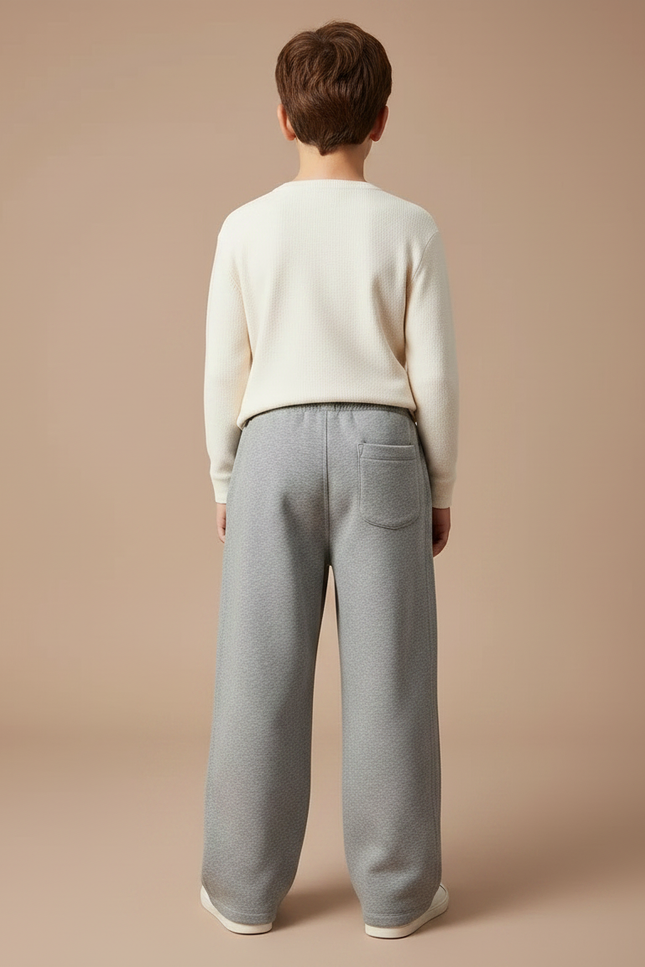 Pantalon Gris Ample Décontracté Coton Enfant - Molleton - vue 2
