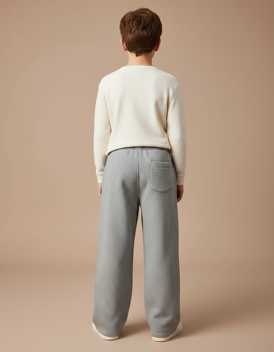 Pantalon Gris Ample Décontracté Coton Enfant - Molleton - vue 2
