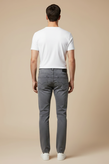 Pantalon Gris Jean Homme Slim Décontracté - vue 2