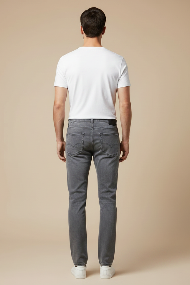 Pantalon Gris Jean Homme Slim Décontracté - vue 2
