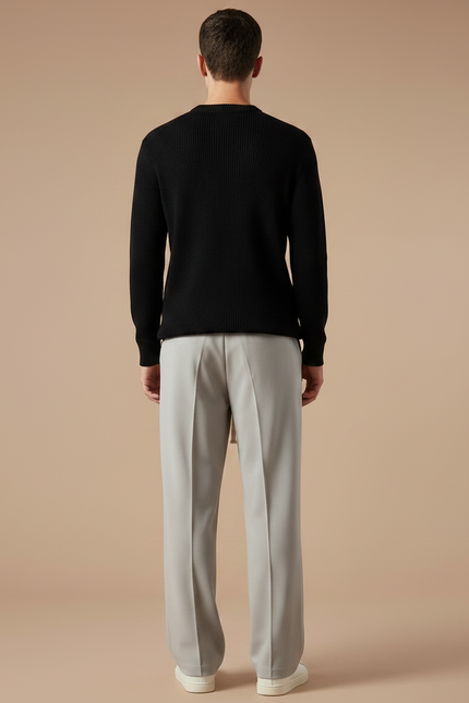 Pantalon Gris Droit Ample Décontracté Homme - Polyester - vue 2