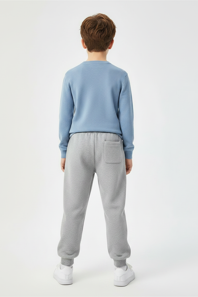 Pantalon Gris Jogging Lettres Imprimées Sport Décontracté - Molleton - vue 2