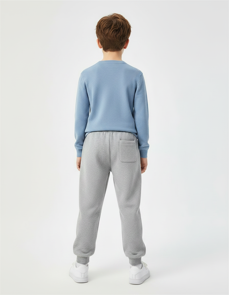 Pantalon Gris Jogging Lettres Imprimées Sport Décontracté - Molleton - vue 2