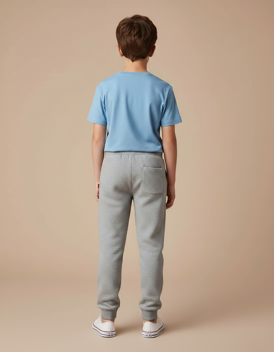 Pantalon Gris Molletonné Enfant Décontracté Doux - vue 2
