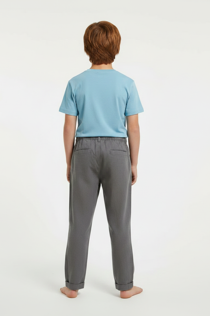 Pantalon Lin Gris Garcon - vue 2