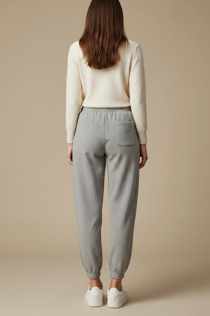 Pantalon Gris Molletonné Ample Confortable Décontracté Jogging - vue 2