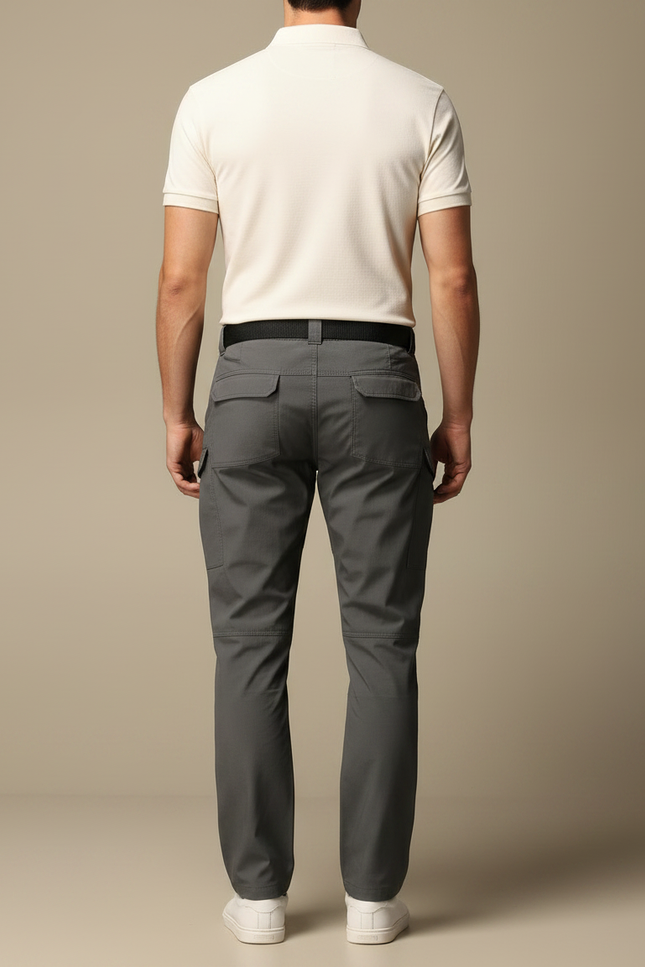 Pantalon Militaire Homme Gris - Polyester - vue 2