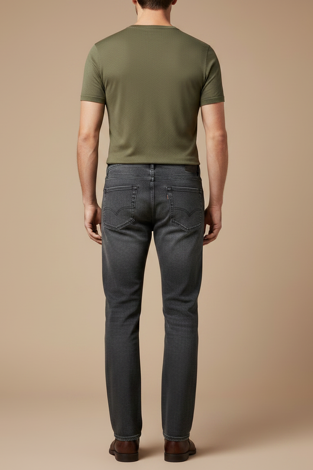 Pantalon Gris Jean Droit Classique Homme - vue 2