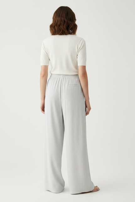 Pantalon Lin Femme Gris - vue 2