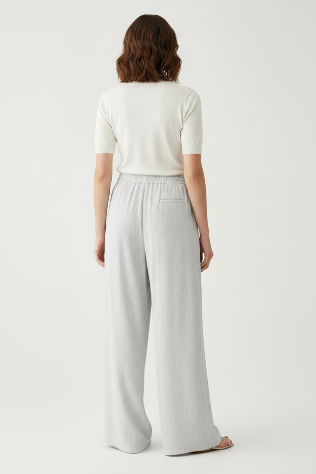 Pantalon Lin Femme Gris - vue 2