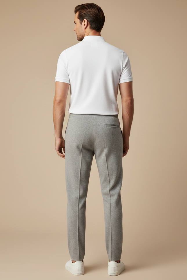 Pantalon Gris Jogging Maille Homme Décontracté Slim - vue 2