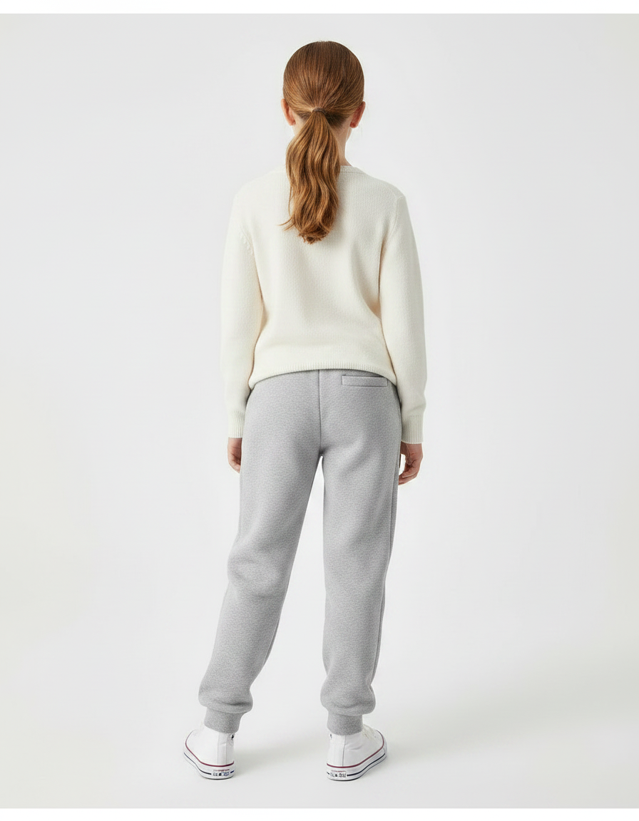 Pantalon Gris Molletonné Cœur Décontracté Enfant - vue 2