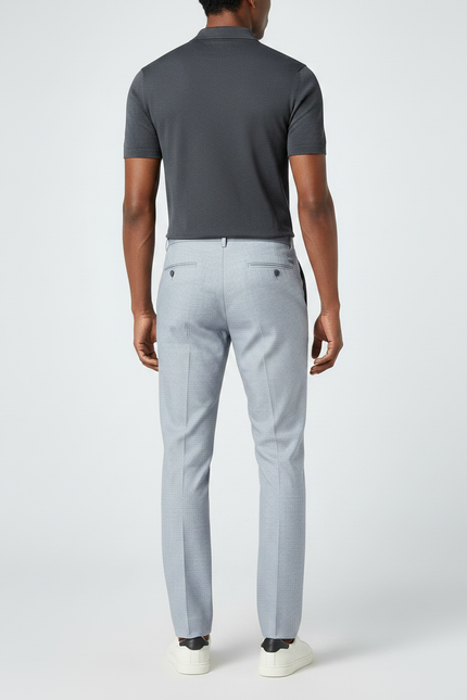 Pantalon Gris Clair Droit Habillé Formel Élégant Homme - Polyester - vue 2