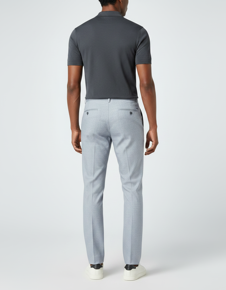 Pantalon Gris Clair Droit Habillé Formel Élégant Homme - Polyester - vue 2