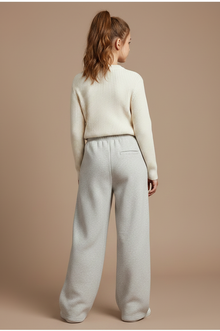 Pantalon Gris Ample Molletonné Décontracté Fille - vue 2