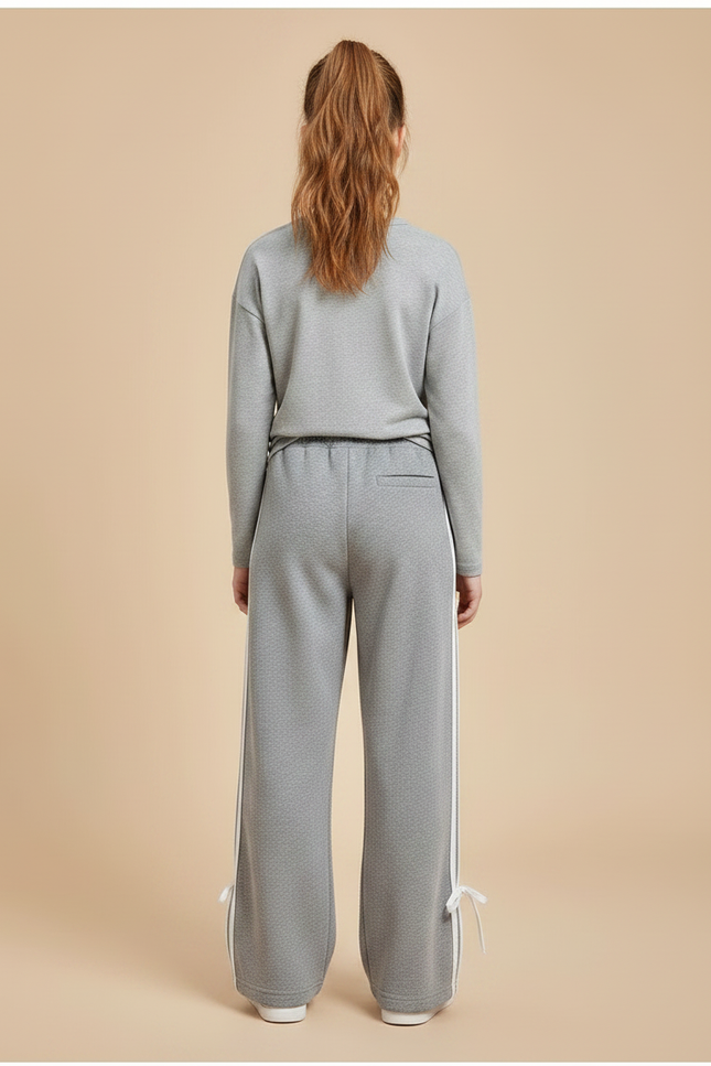 Pantalon Gris Large Molletonné Cordon Fille - vue 2