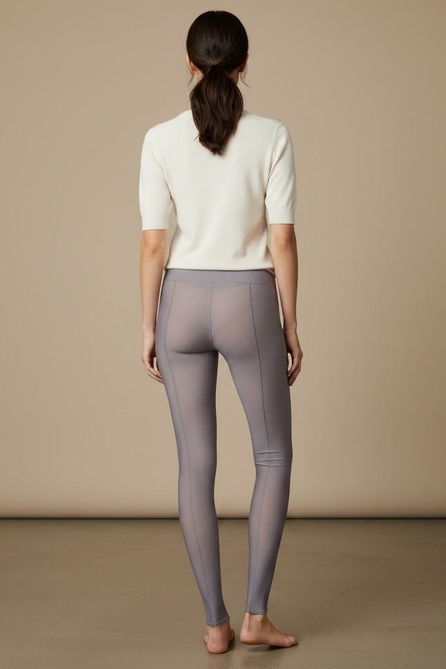 Pantalon Gris Transparent Moulant Confortable Doux Femme - Polyester - vue 2